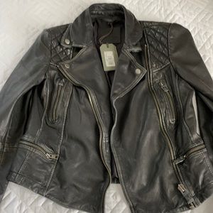Allsaints Cargo Leather Biker Jacket